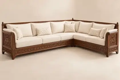مجلس مرتفع كلاسيكي — مجلس حرف إل بأذرع ملفوفة