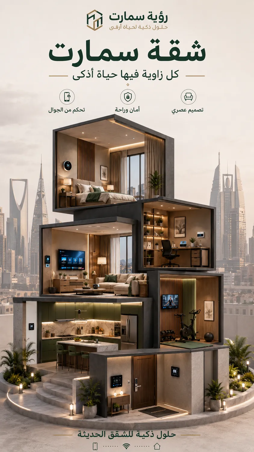 تصاميم سوشيال ميديا بالذكاء الاصطناعي — رؤية سمارت — شقة سمارت