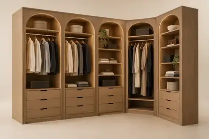 نظام غرفة ملابس مفتوح — وحدات مقوسة